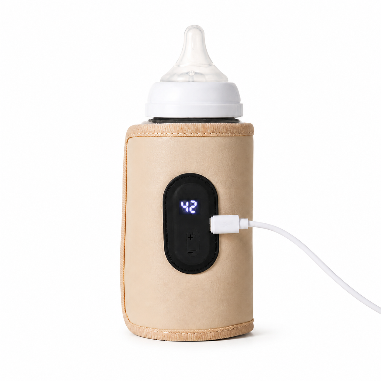 Chauffe-biberon nomade numérique Bibimood sur fond blanc