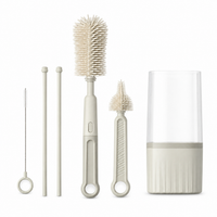 Set de brosses biberon silicone Bibimood sur fond blanc