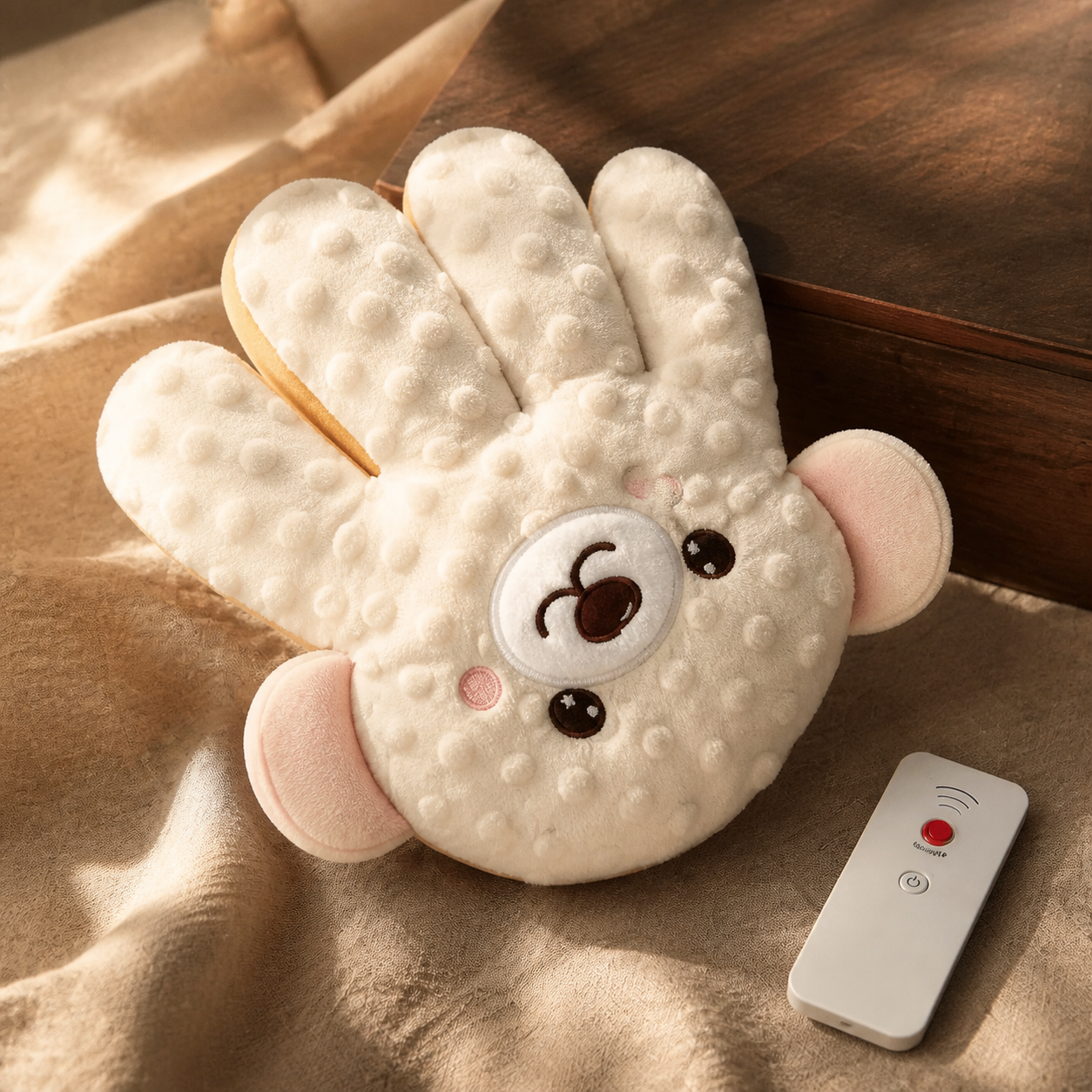 Coussin apaisant main ours avec télécommande Bibimood - image 1