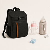 Pack Voyage Bibimood noir avec biberon rose et sucette bleue